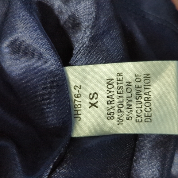 THML Embroidered V Neckline Shift Dress Navy Blue XS bohemian folk art beach - Picture 6 of 7